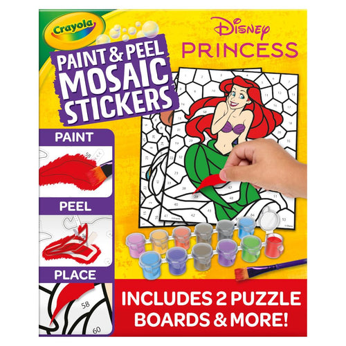 Crayola Paint & Peel Mosaic Stickers (20+ Pcs) Paint by Number for Kids Mosaic Arts & Crafts Kids Washable Paint Sticker Sheet